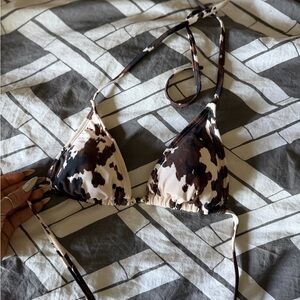 wild fable Brown and Cream Animal Print Triangle Bikini Top